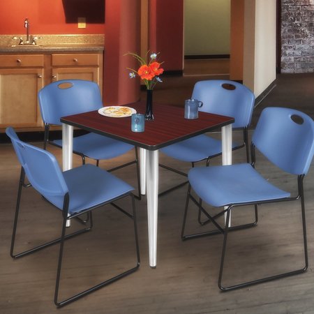 Regency Kahlo Square Table & Chair Sets, 36 W, 36 L, 29 H, Wood, Metal, Polypropylene Top, Mahogany TPL3636MHCM44BE